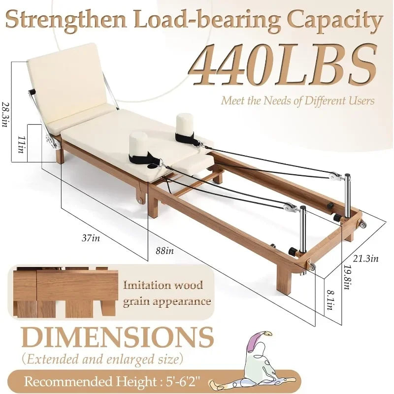 Foldable Pilates Reformer With Square Box