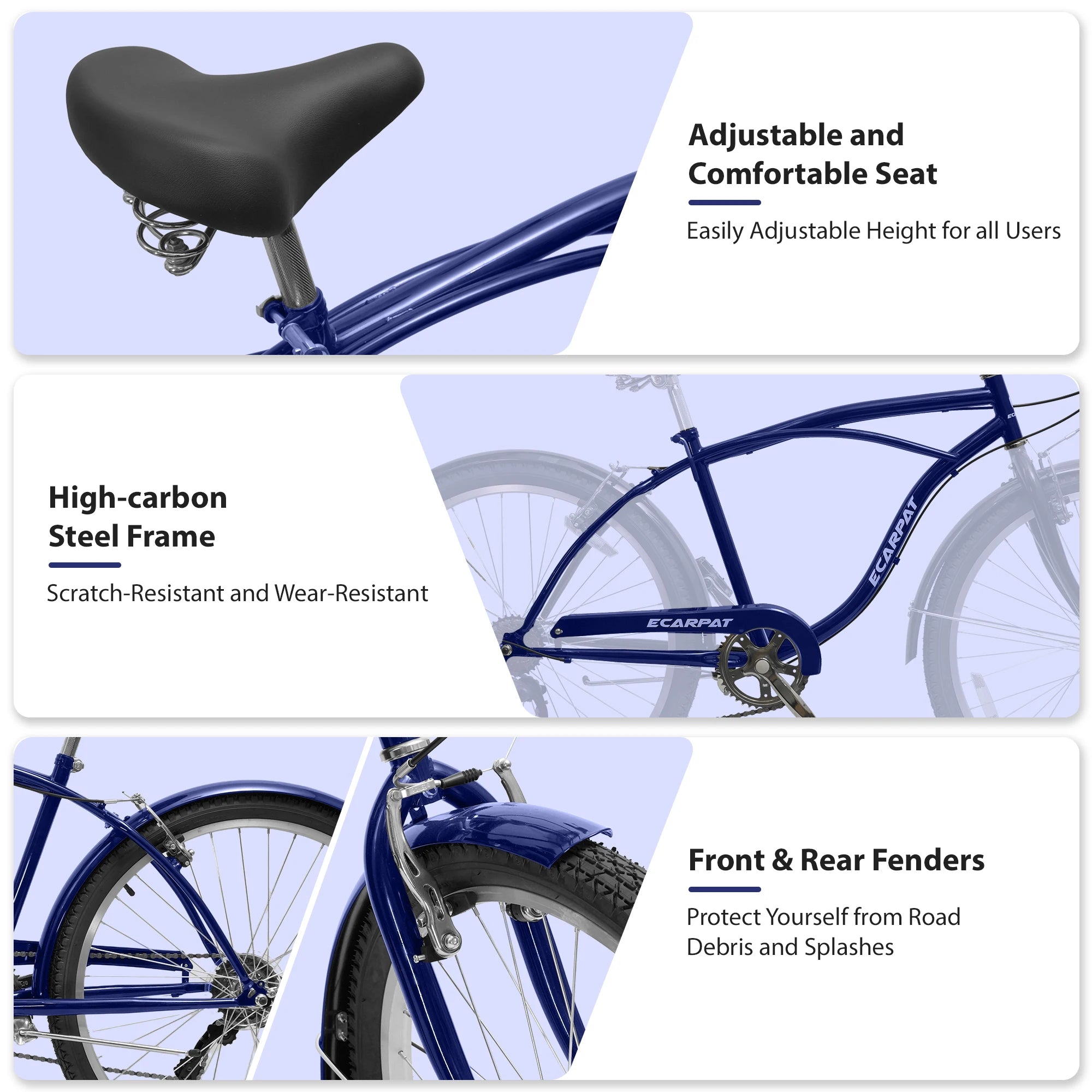 26 Inch 7 Speed Beach Cruiser Bike