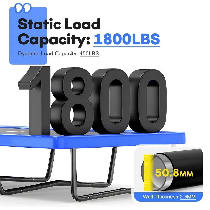 1800LBS Weight Capacity Rectangle Trampoline