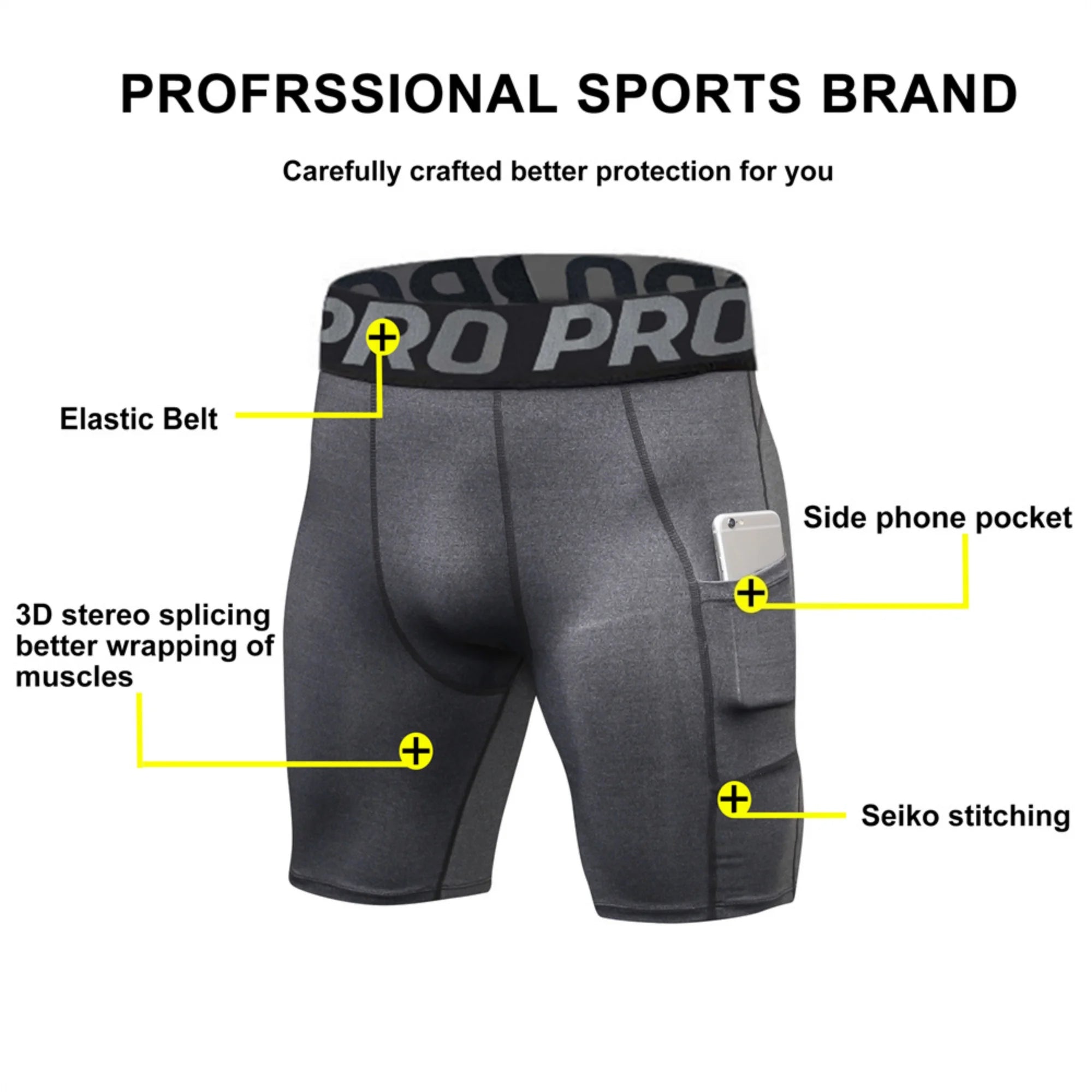 Men's Compression Shorts with Pocket