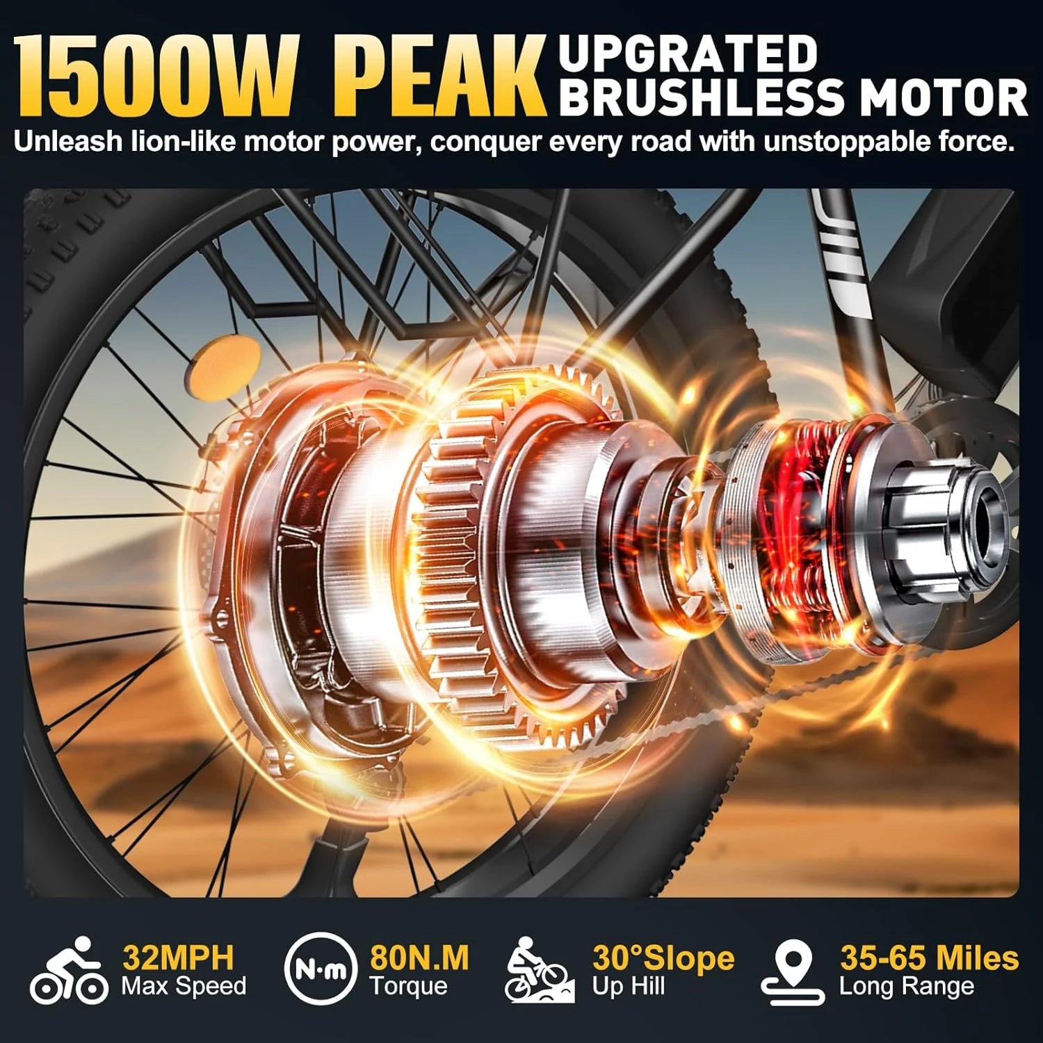 26 Inch Adult E-Bike 1000W Brushless Motor
