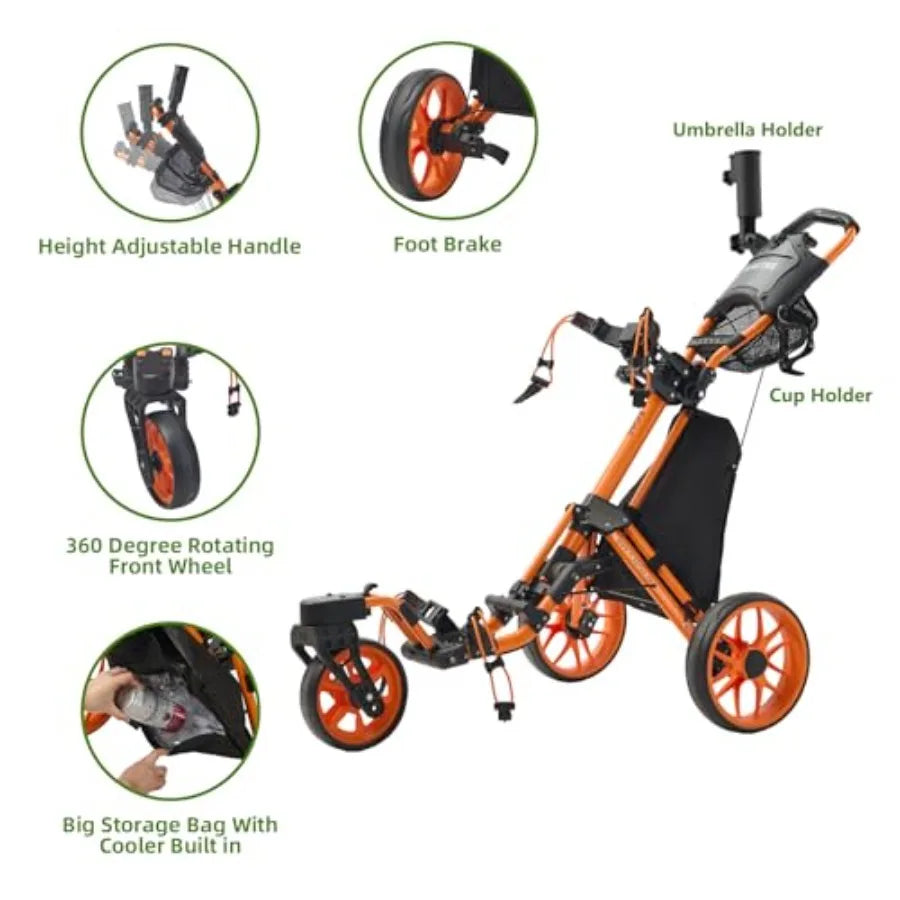 Golf Push Cart 3 Wheel