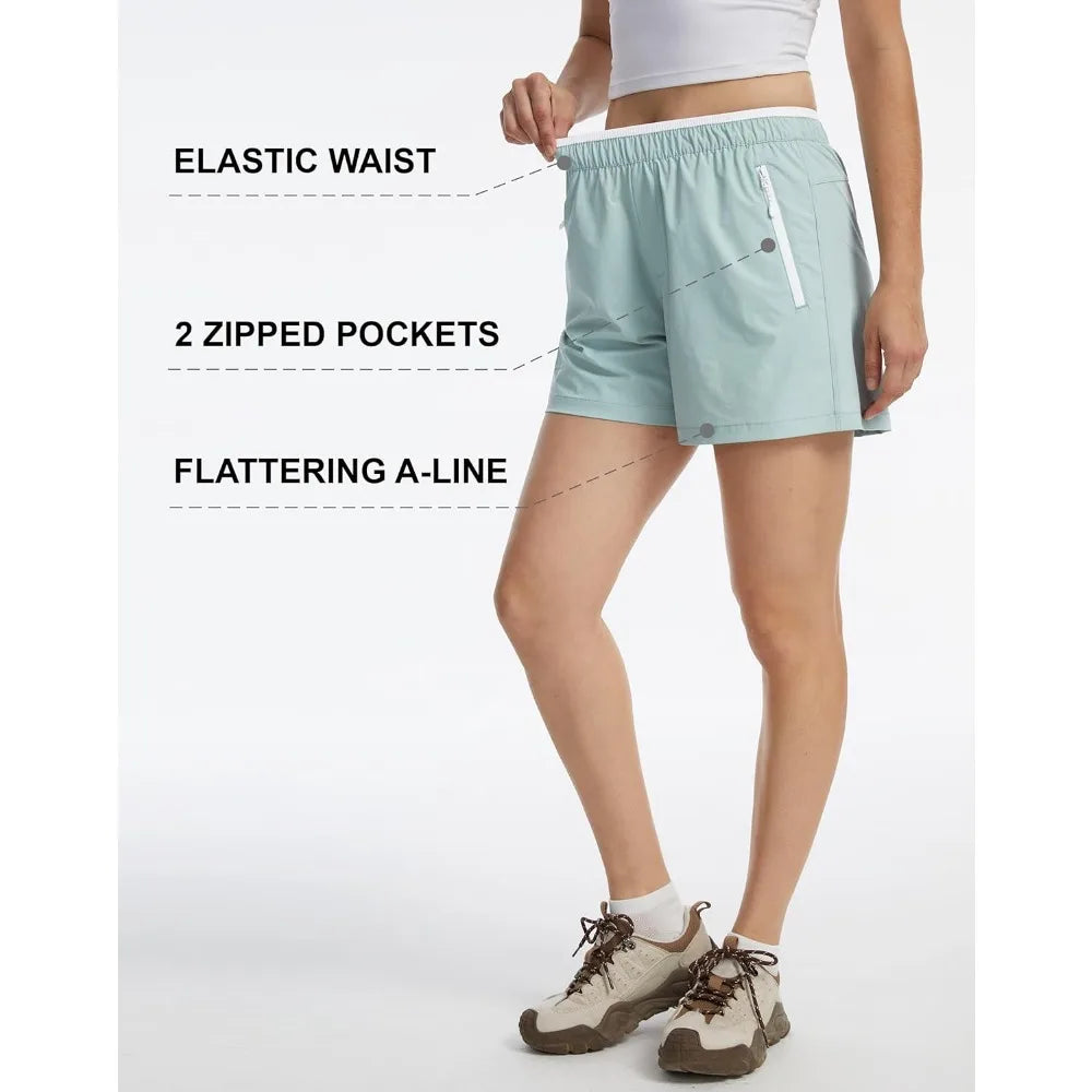 Women's Athletic Running Shorts 4" Water Resistant
