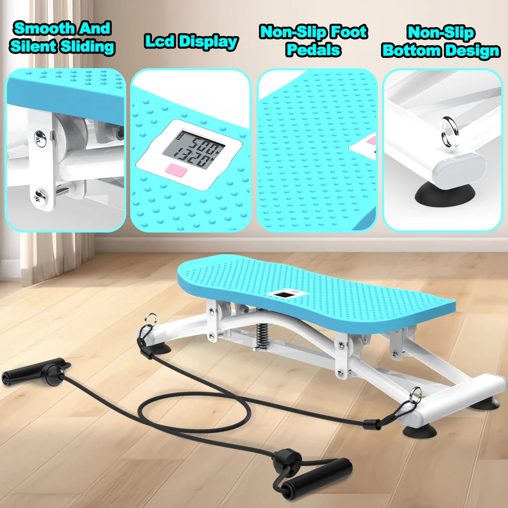 Sliding Ski Simulator with Resistance Bands