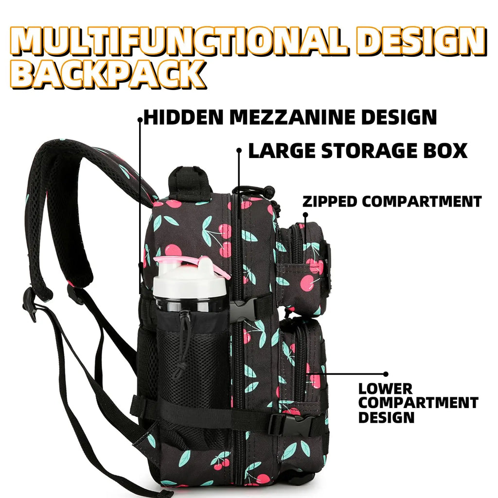 9L Cherry Print Tactical Backpack