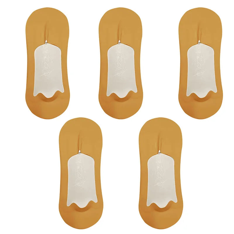 5pairs Men's Socks Cotton  No Show Silicone