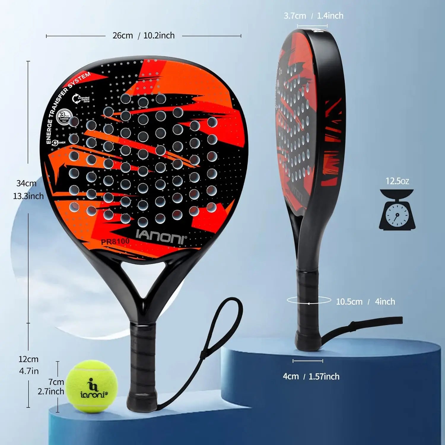 Padel Racket Carbon Fiber Surface