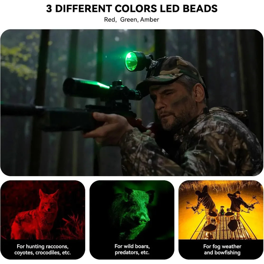 Hunting Headlamp with Camo Hat