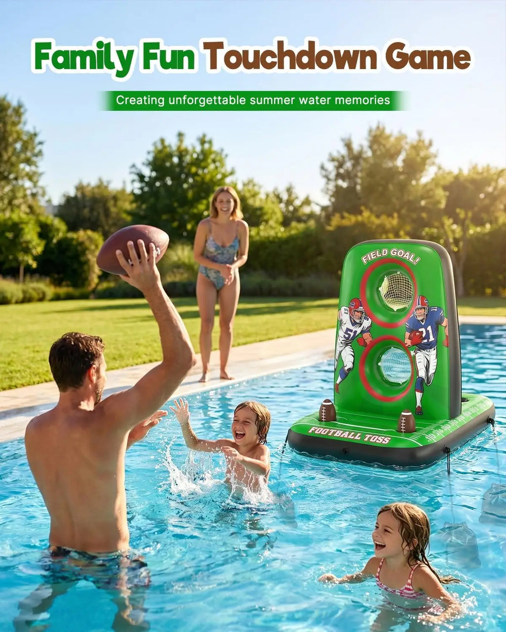 Inflatable Football Toss Game for Pool
