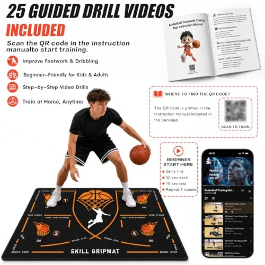 Portable Basketball Footwork Training Mat
