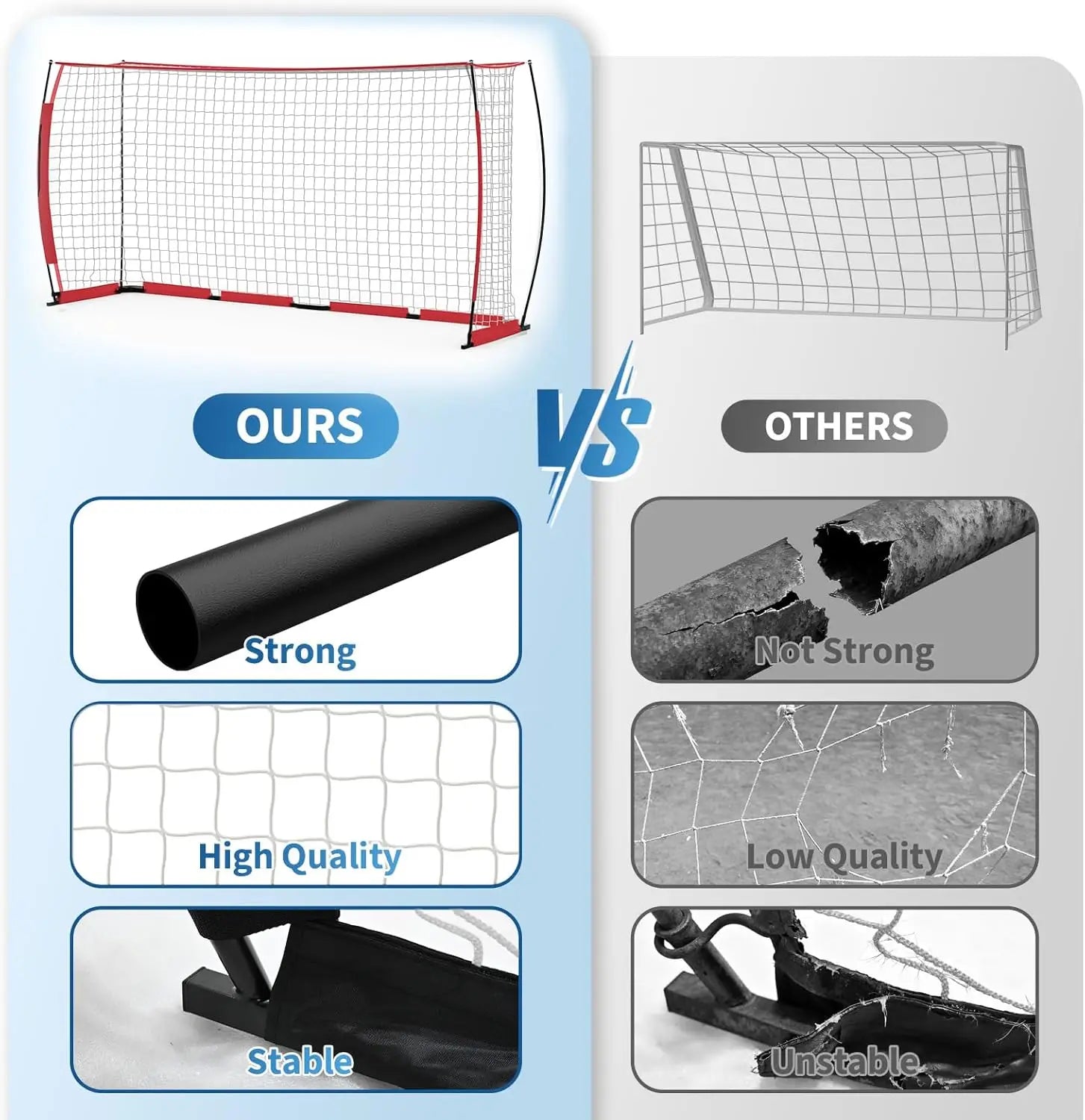 12x6 ft Steel Competition Soccer Goal