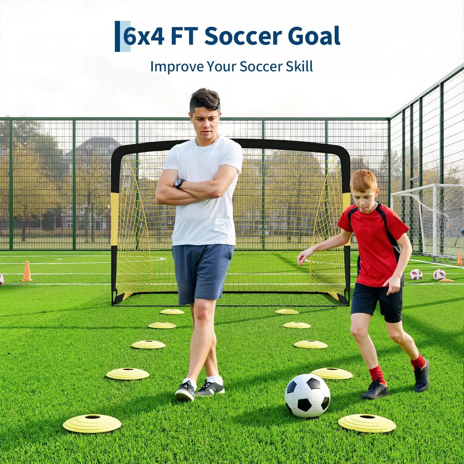 6x4ft Pop Up Soccer Goal Set