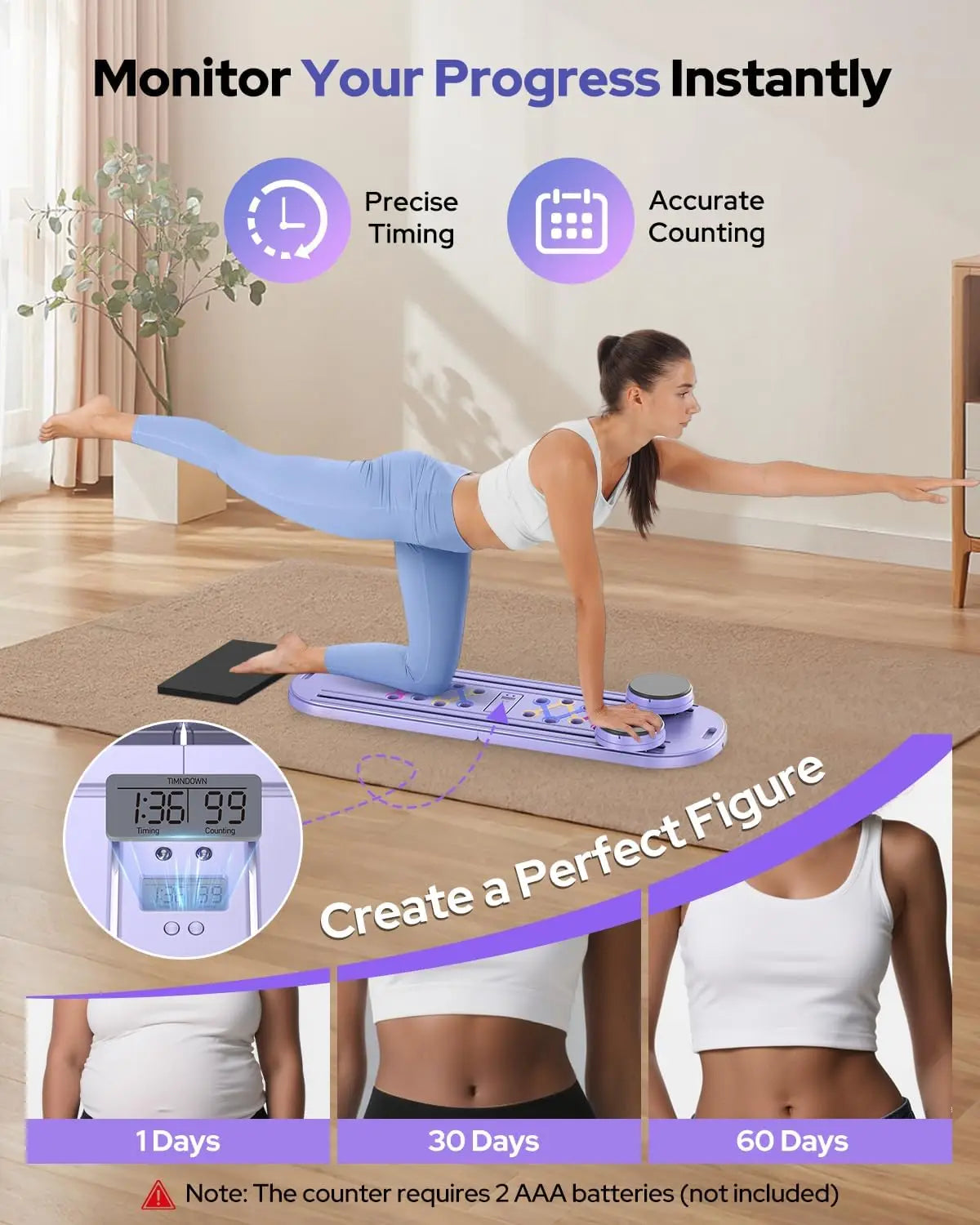 Foldable Pilates Reformer Set 7 in 1