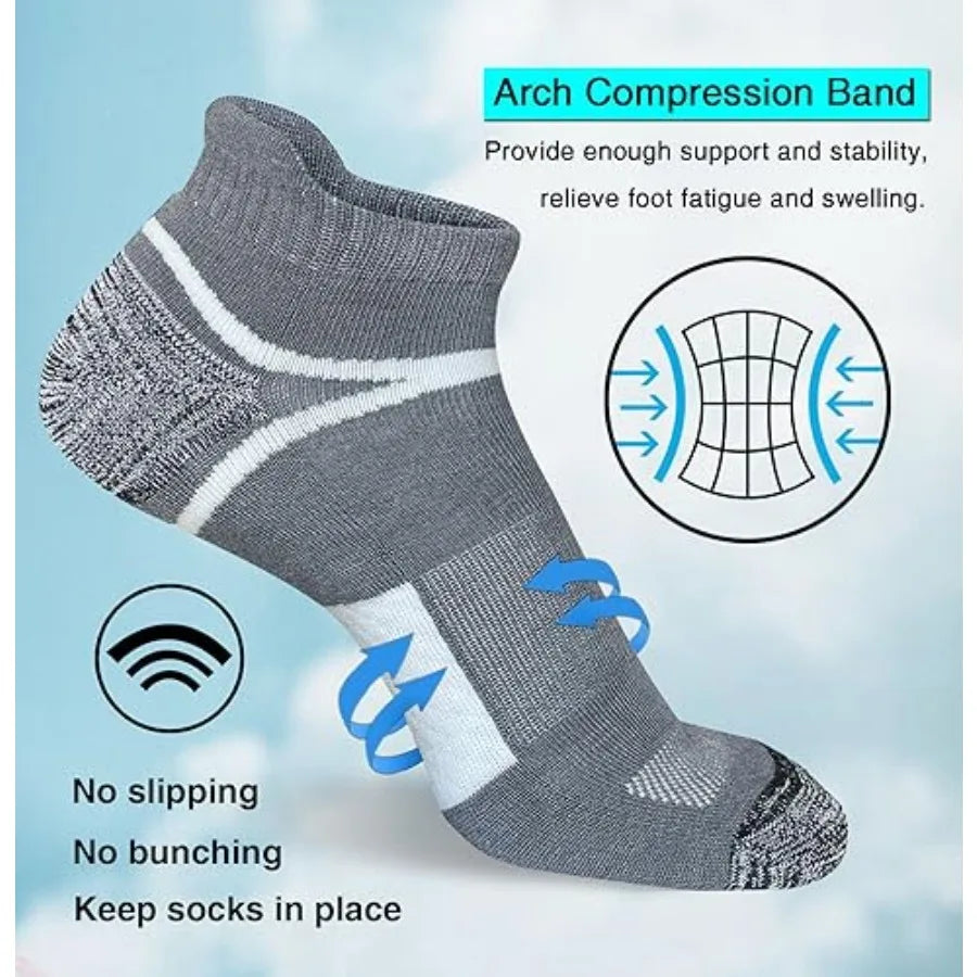 Men's Ankle Athletic Cushioned Anti-Blister Socks