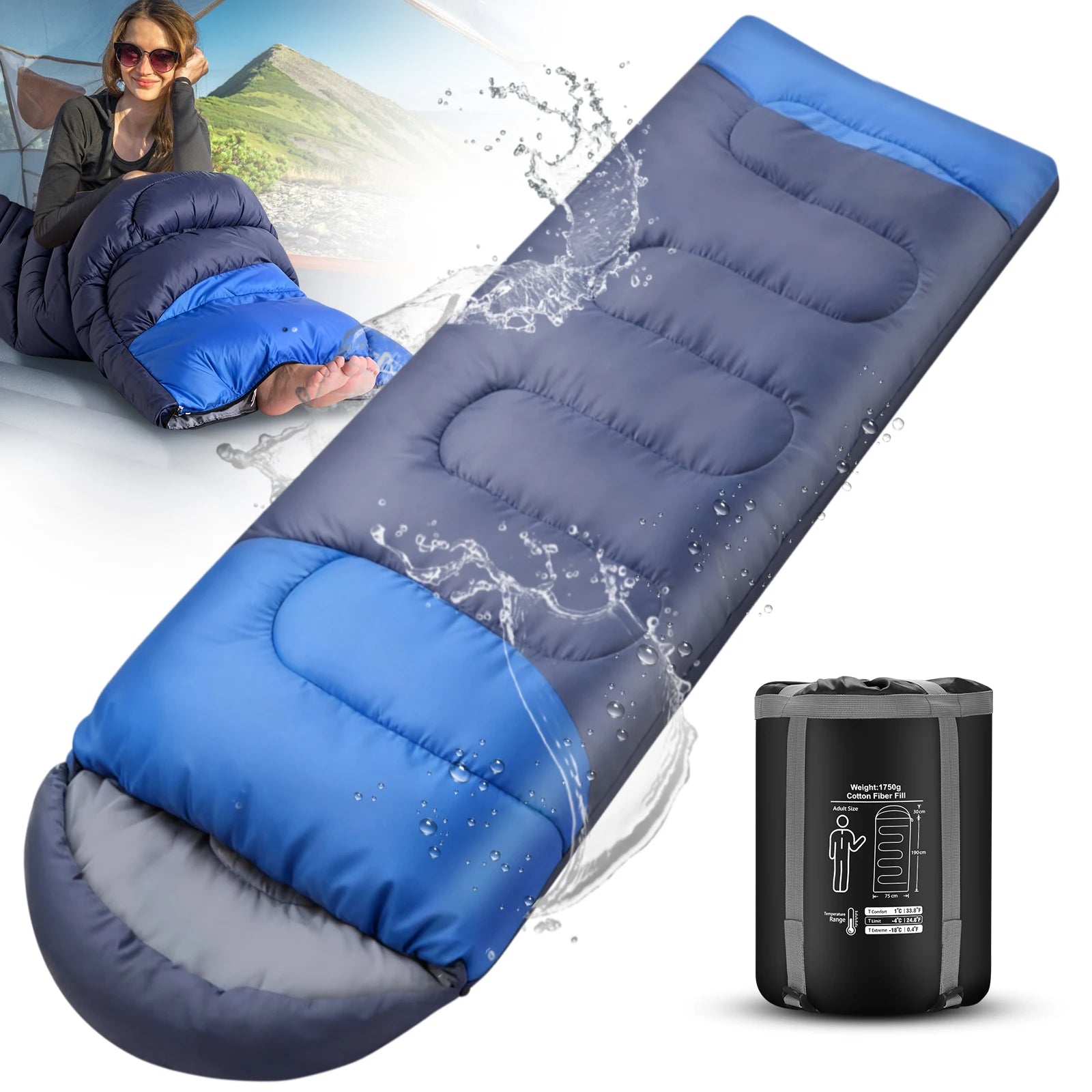 Camping Sleeping Bag Ultralight Waterproof