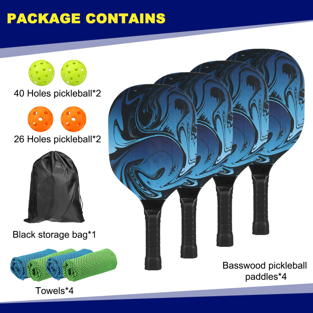 Pickleball Paddles Set with 4  Rackets