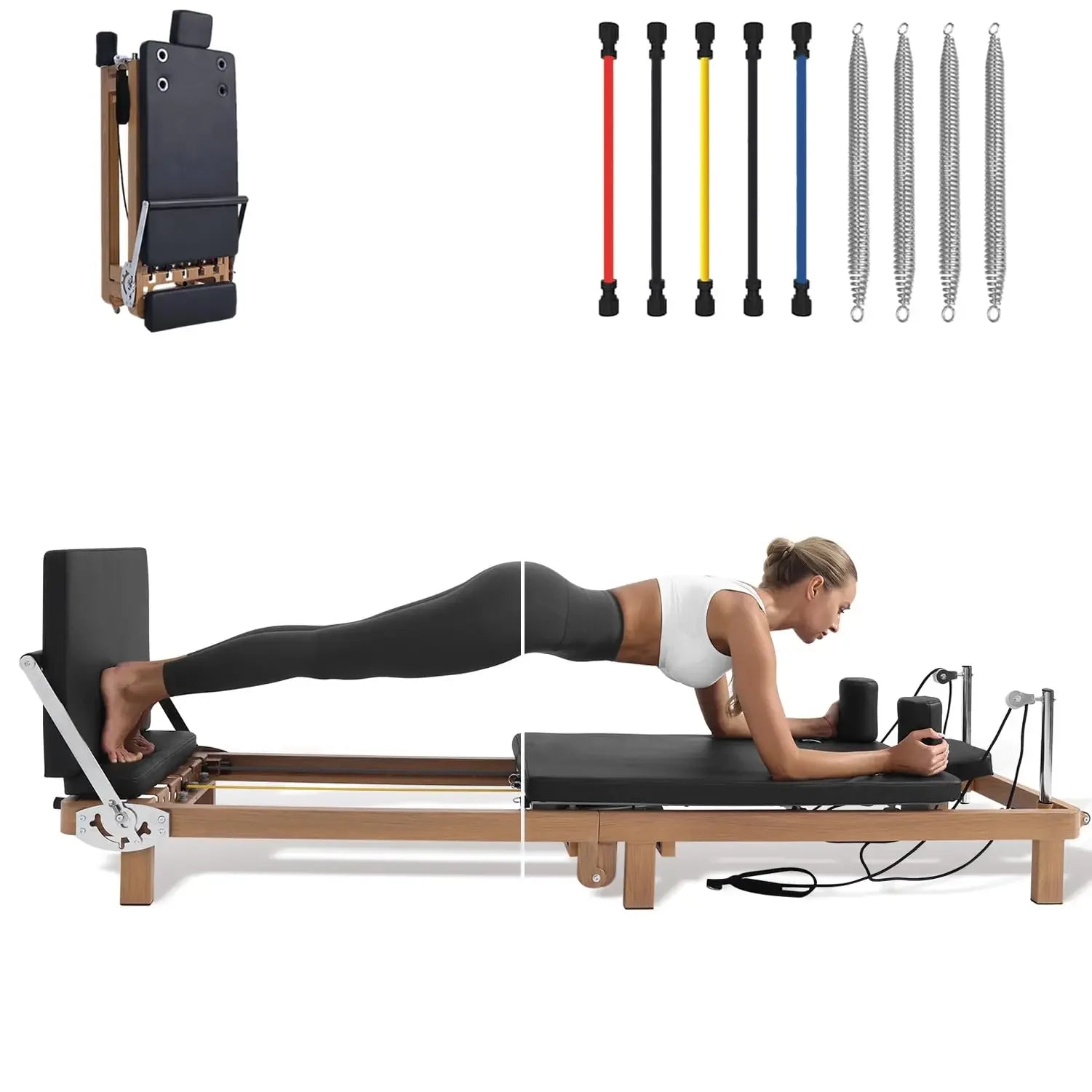 Foldable Pilates Reformer With Square Box