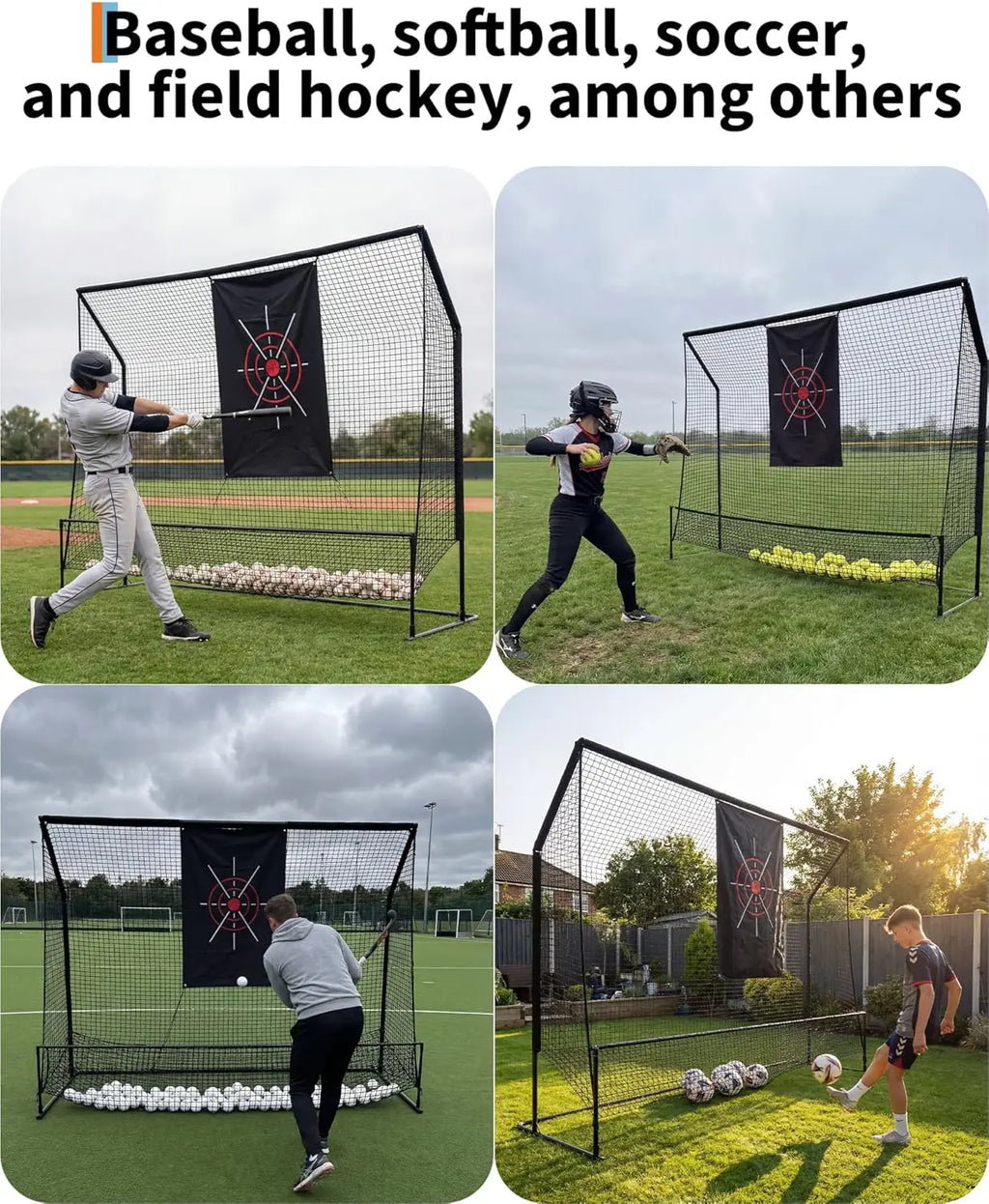 Black Golf Hitting Practice Net with Aiming Panel