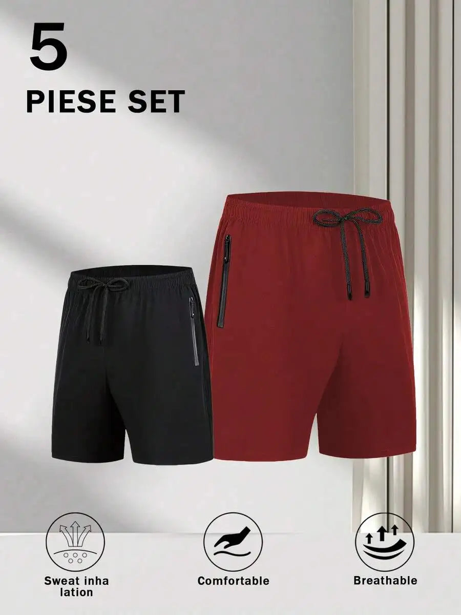5 Pieces Mens Quick-Dry Shorts