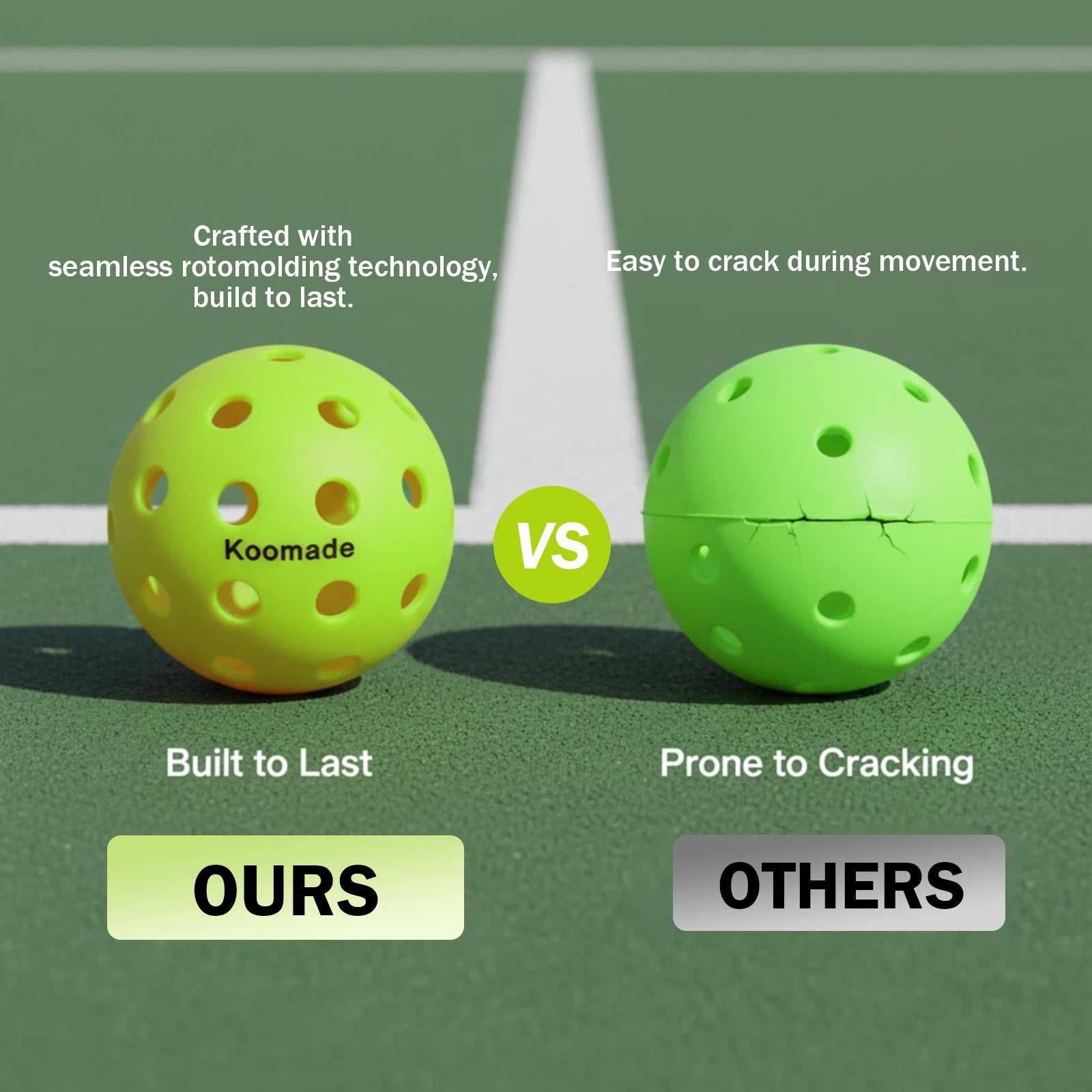 40-Hole Outdoor Pickleballs 8/16Pcs