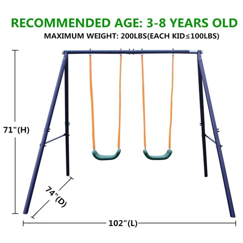 Metal Swing Set for Kids