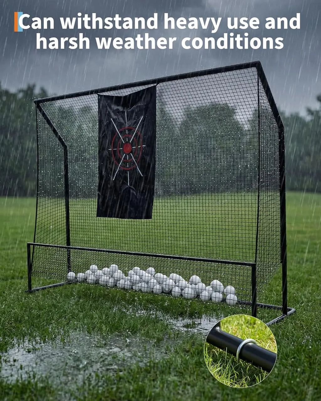 Black Golf Hitting Practice Net with Aiming Panel