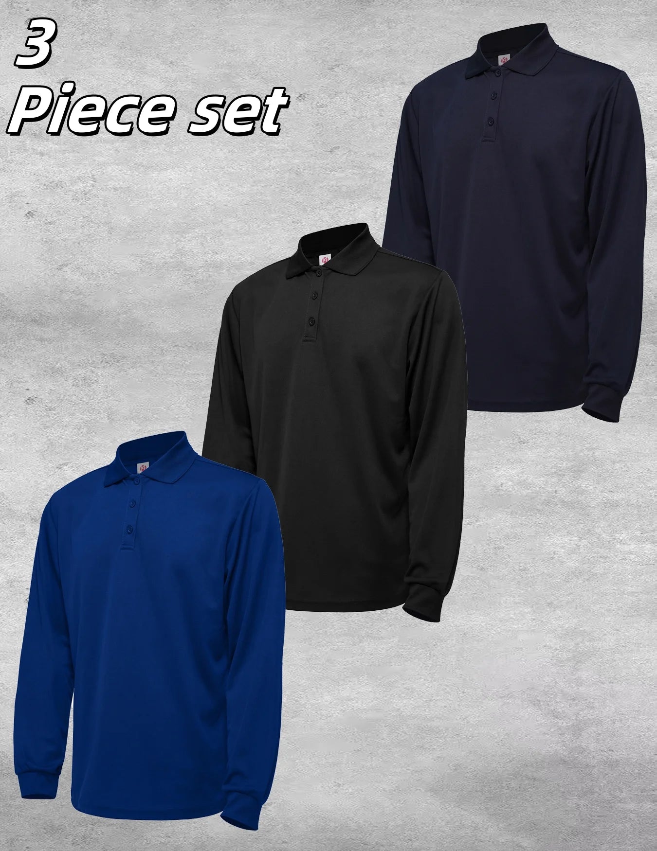 3-Piece Men's Sunscreen Long Sleeve