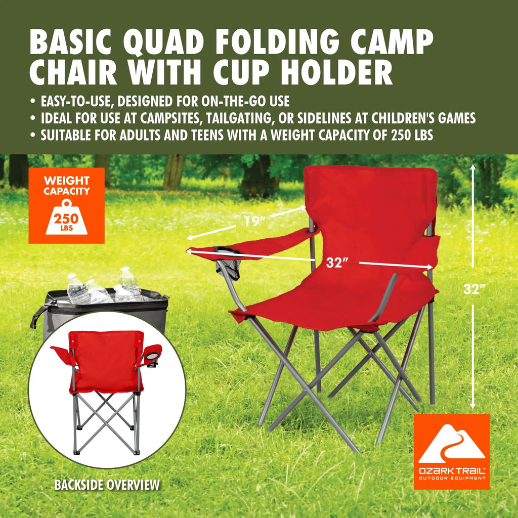 Folding Camp Chair with Cup Holder
