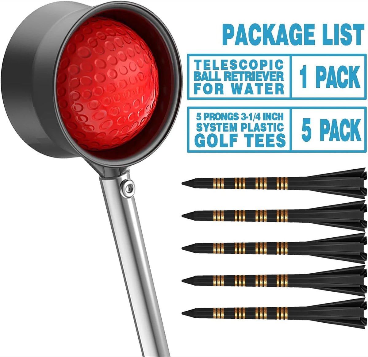 9Ft/12Ft Telescopic Stainless Steel Golf Ball Retriever