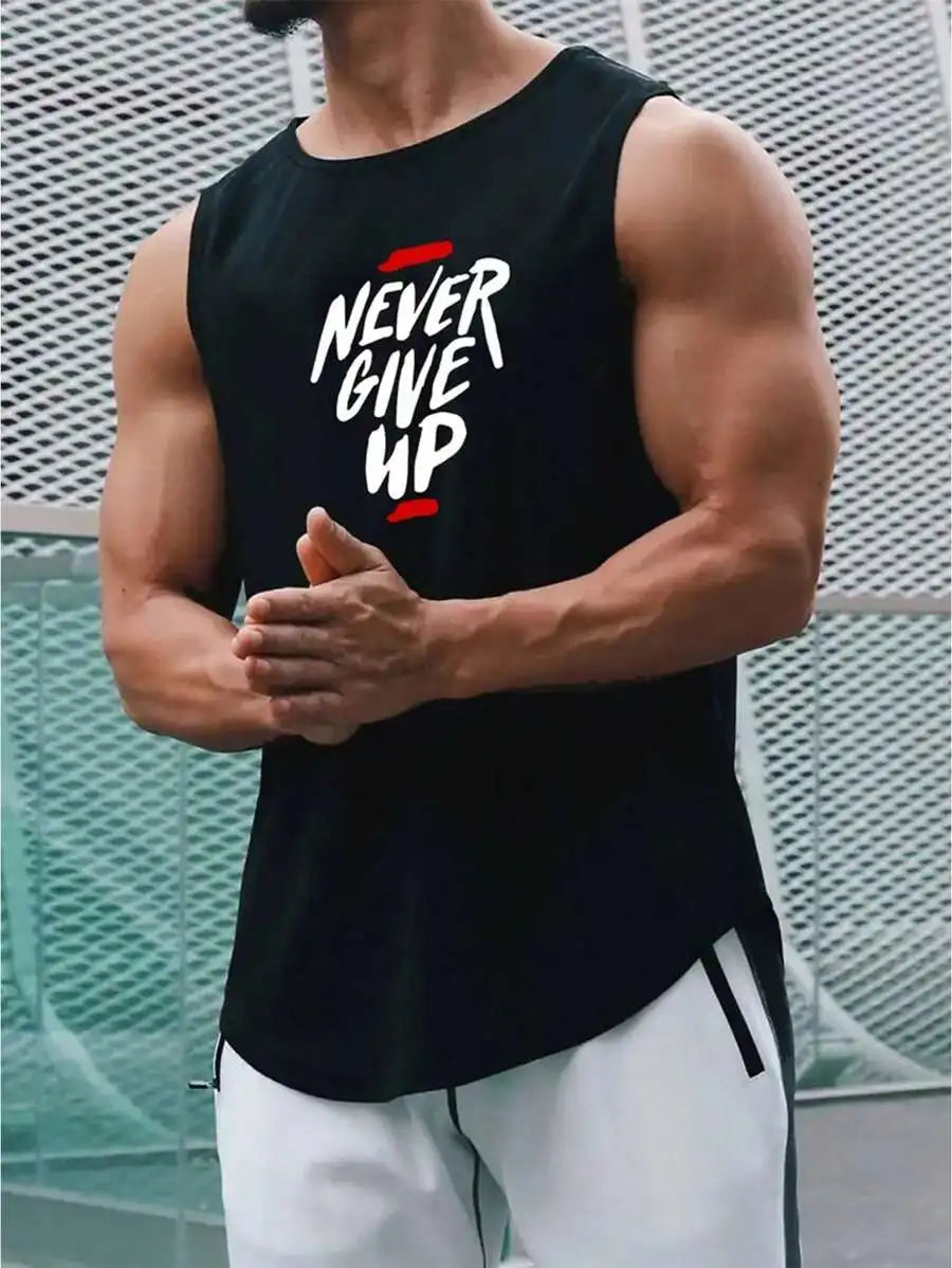 Men's Mesh Tank Top 'Never Give Up'