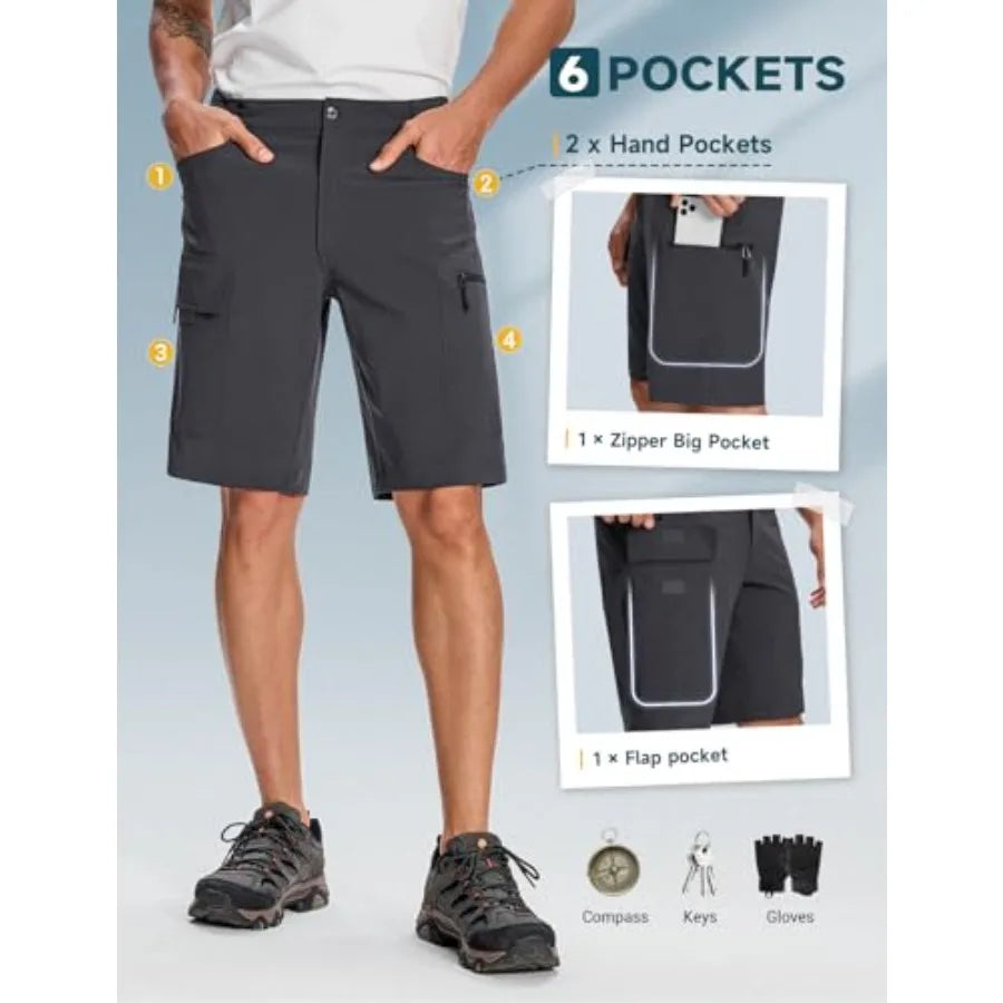 Mens Hiking Shorts Phone-Pocket