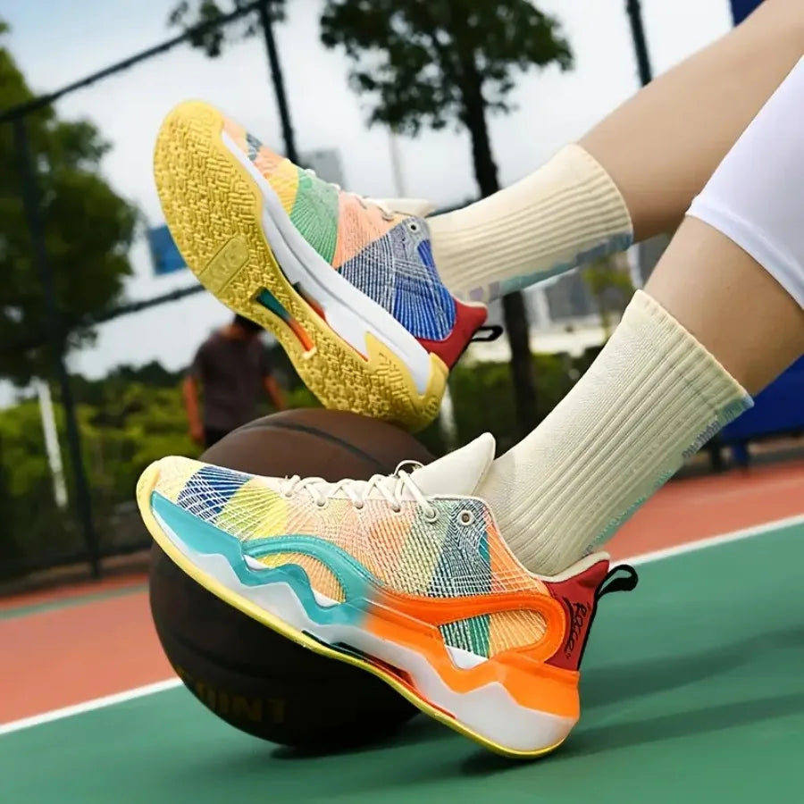 Rainbow Gradient Basketball Shoes for Men