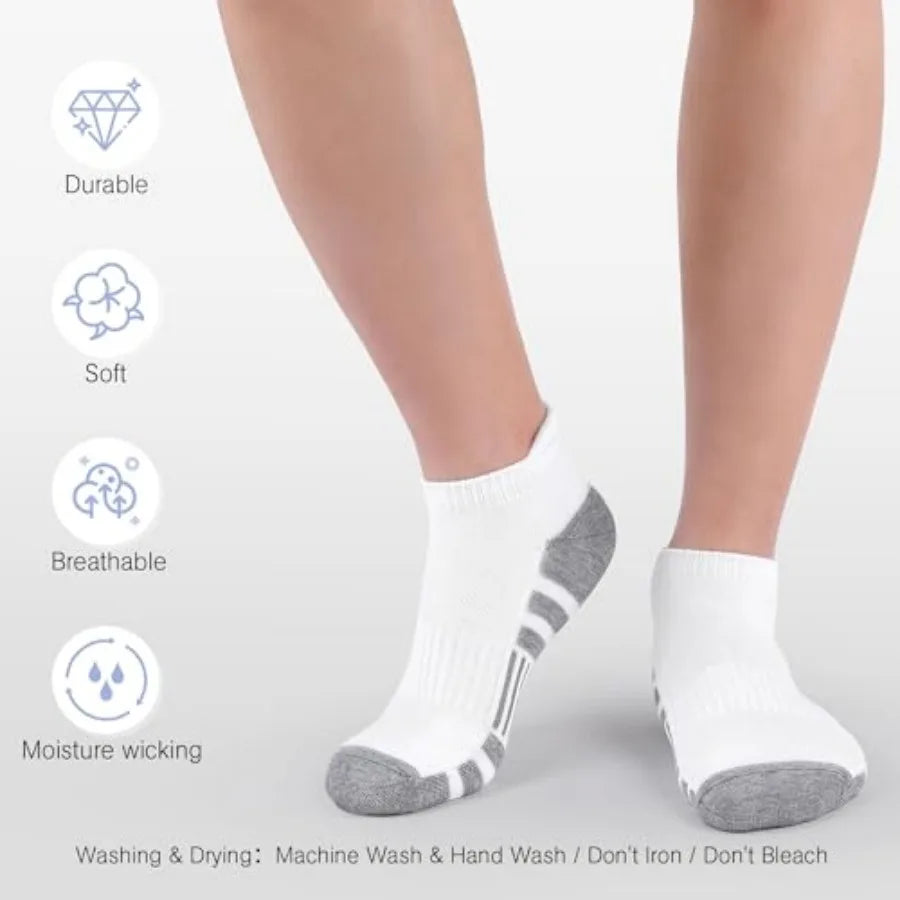 6 Pairs Ankle Athletic Socks Low Cut