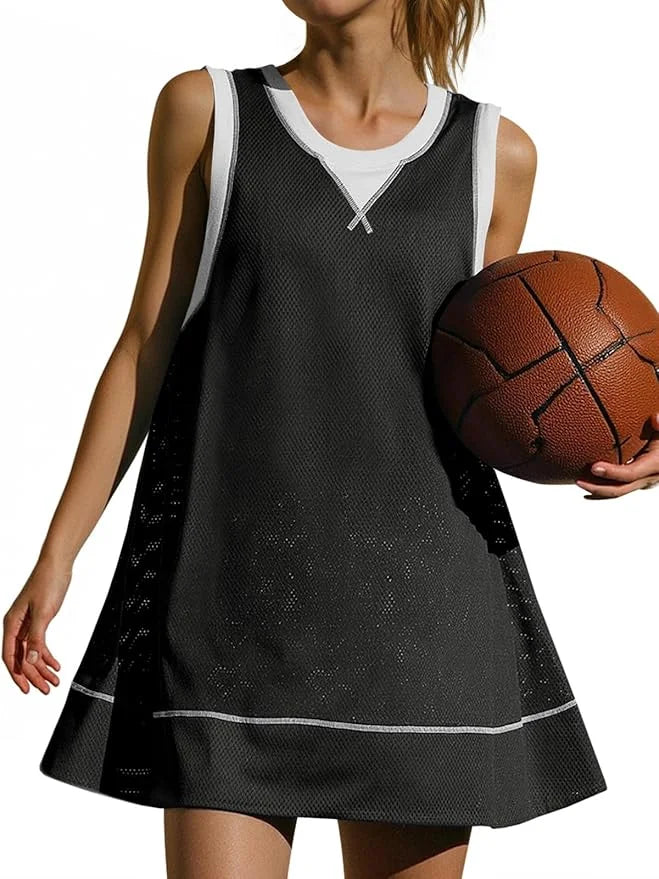Womens Open Back Workout Dress Sleeveless