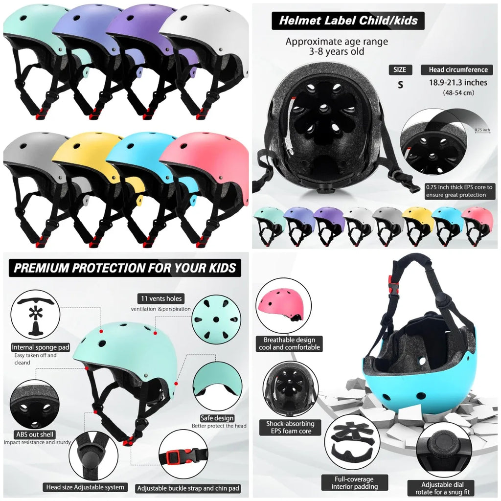 8 Pcs Kids Bike Helmets Bulk