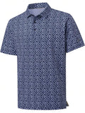 Mens Floral Dot Pattern  Golf Shirt