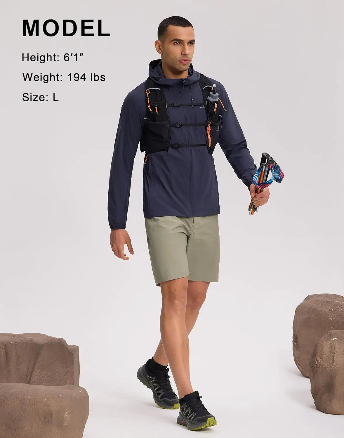 Mens Hiking Shorts 9" Quick Dry