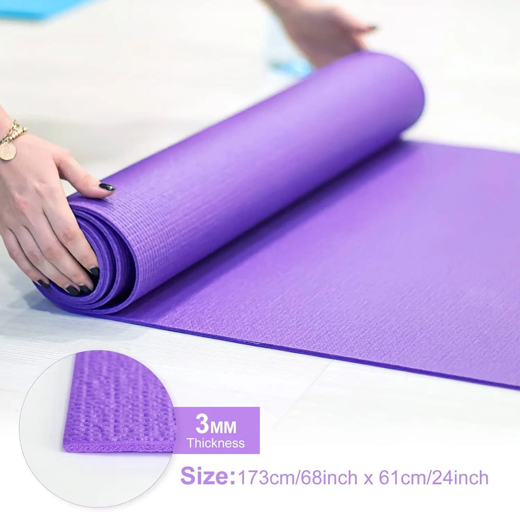 3 mm Thin Yoga Mats Lightweight PVC