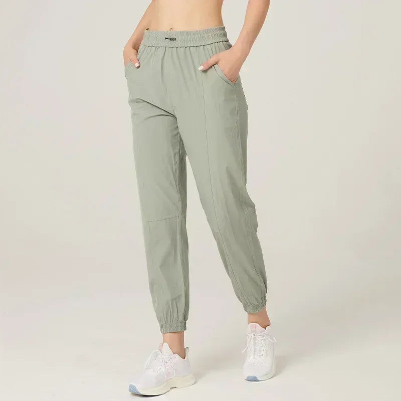 Fabric Drawstring Running Sport Joggers Women