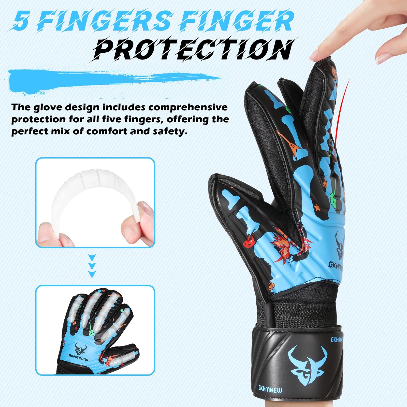 Goalkeeper Gloves with Fingersaver