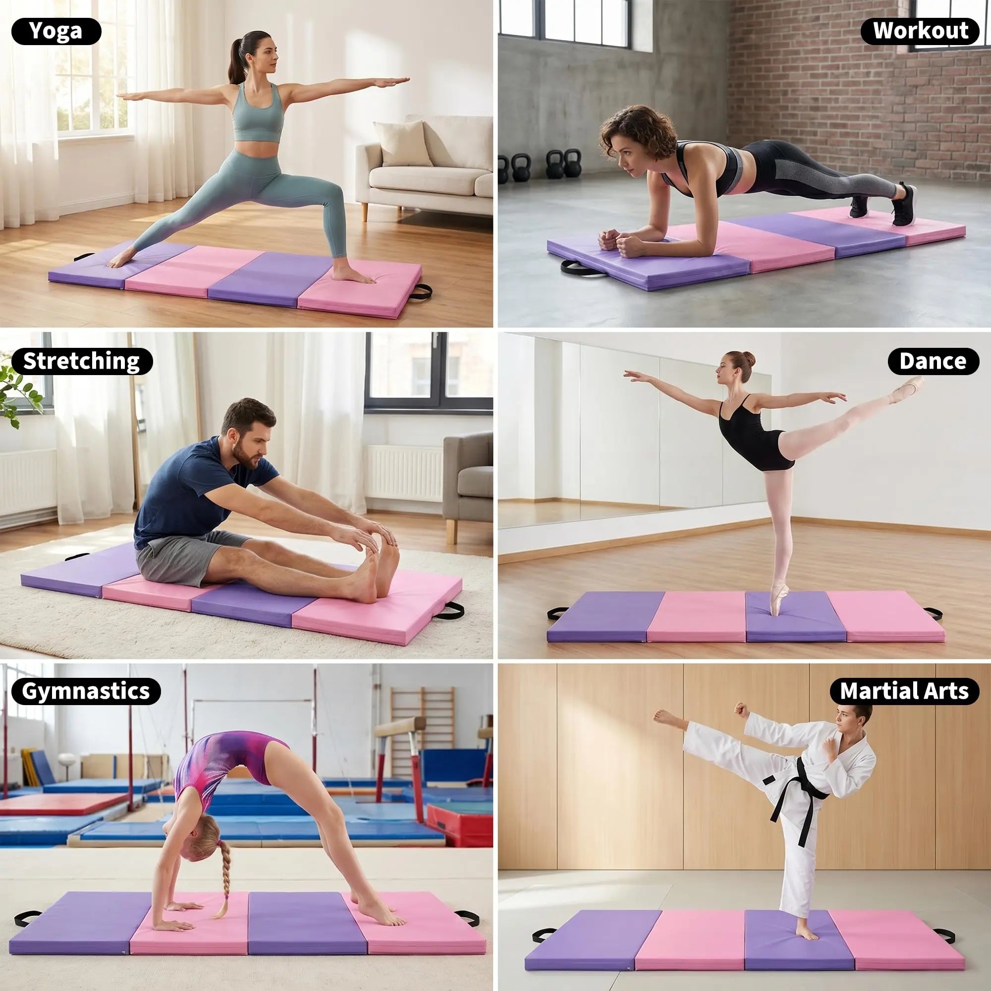 6x3 Ft Gymnastics Mat 2'' Thick