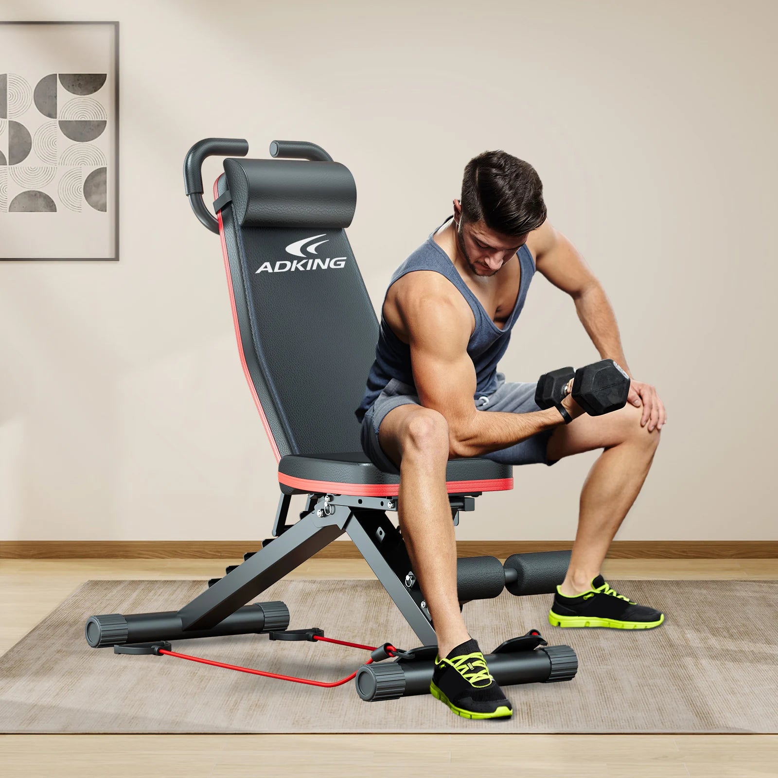 Foldable Weight Bench Dumbbell 14-in-1