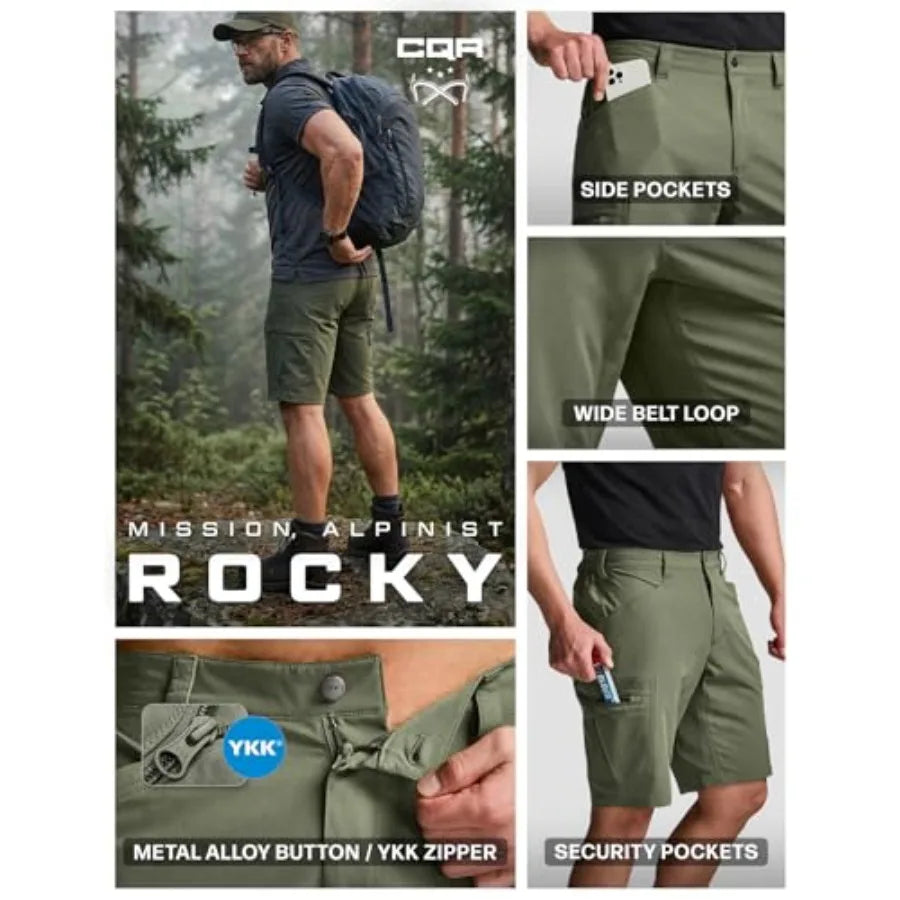 Men's Quick Dry Stretch Hiking Cargo Shorts,