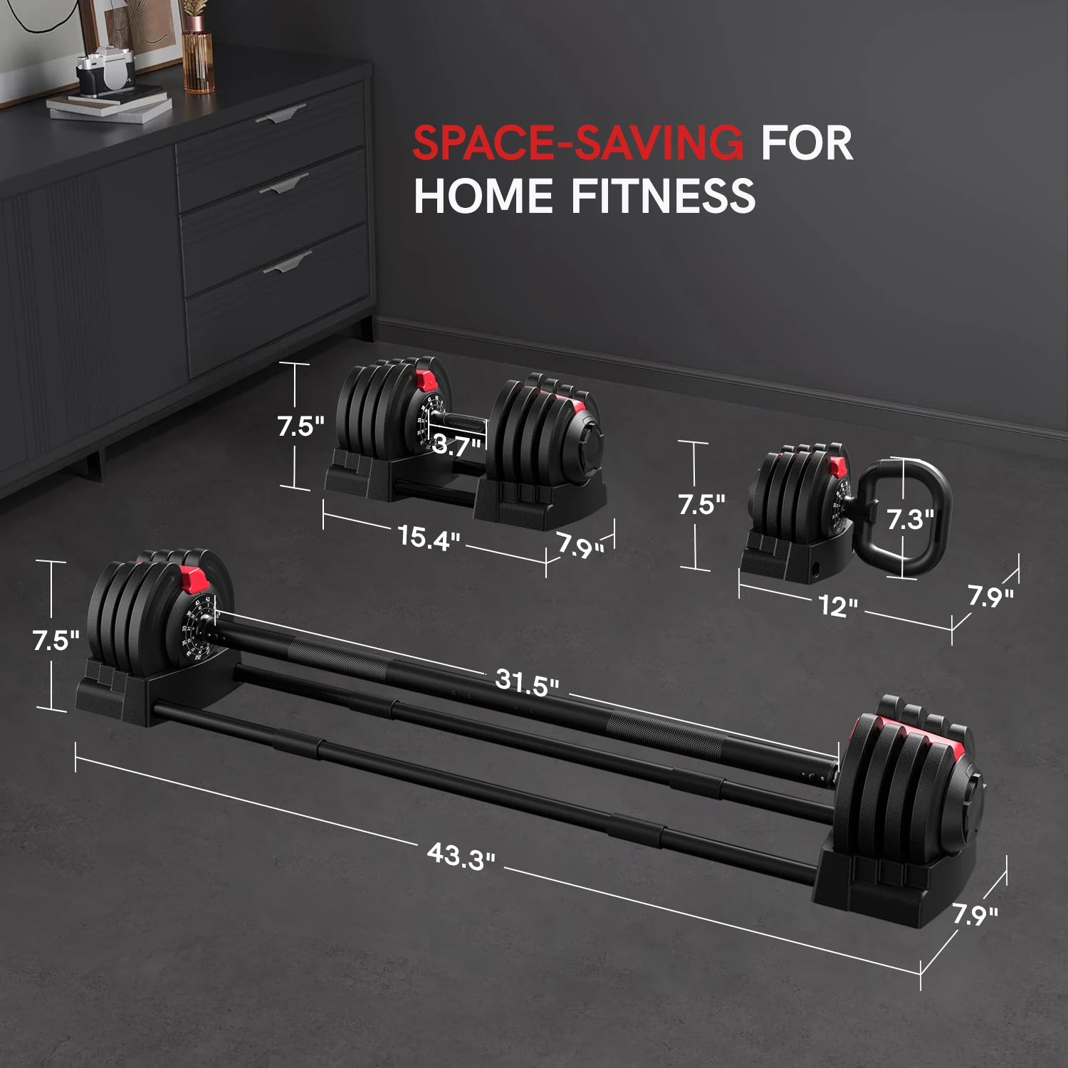 12 Free Weight Set with Connector