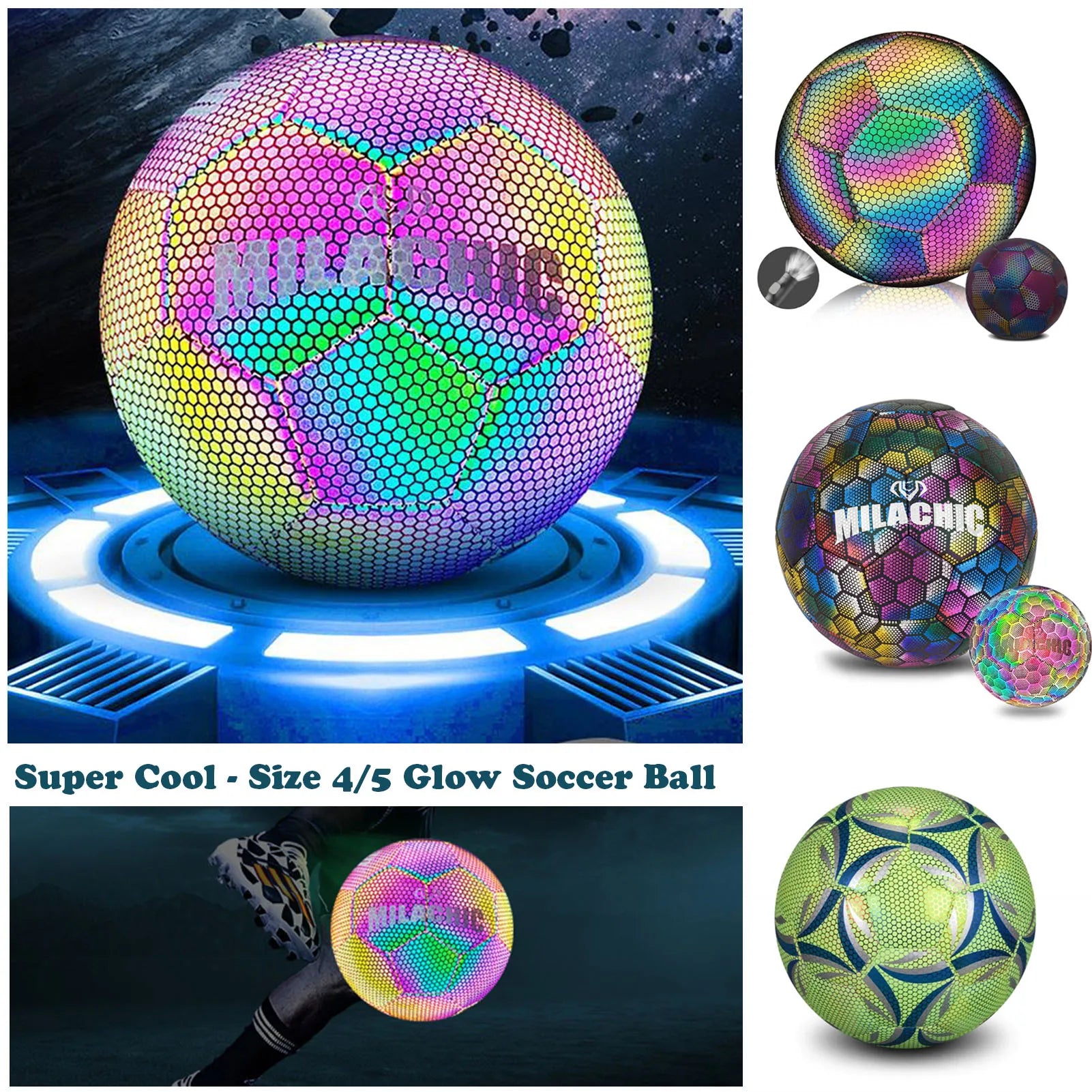 Reflective  Night Glowing Soccer Ball