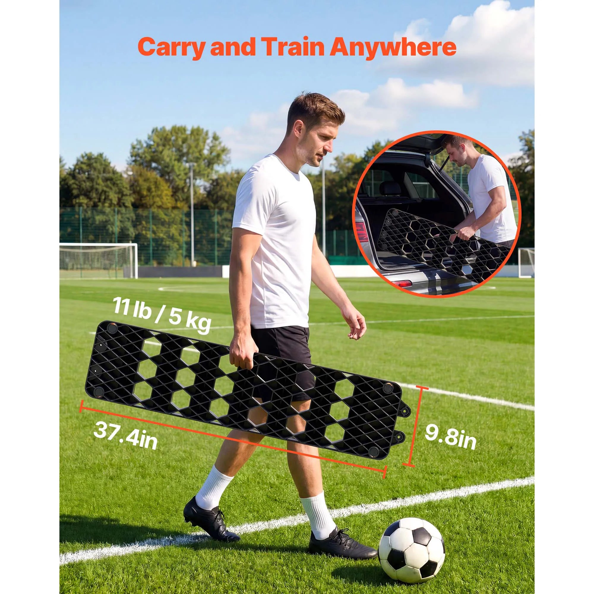 37.4x9.8in Soccer Rebounder Board