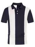 Mens Short Sleeve Striped  Golf Shirt