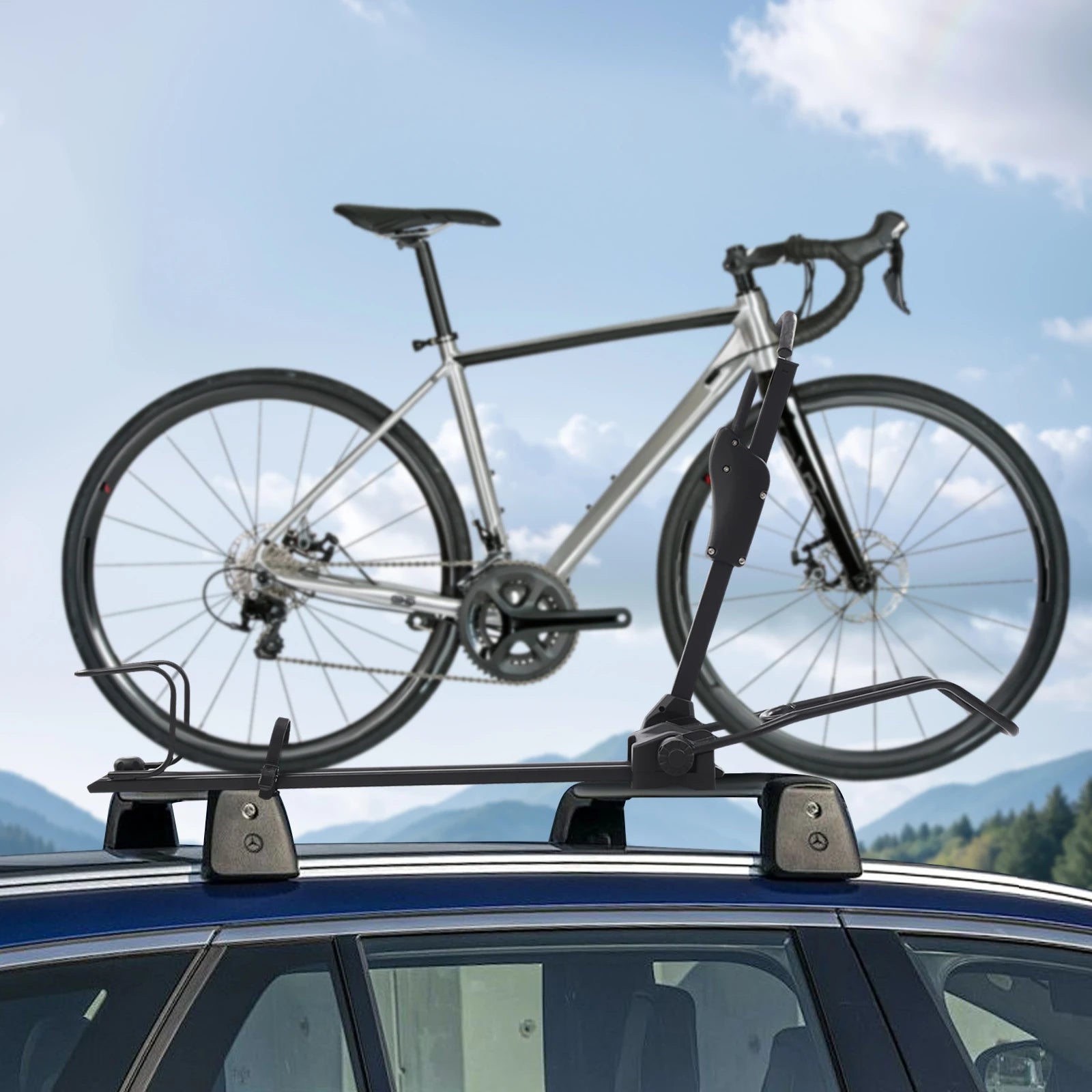 Foldable Upright Roof Mount Bicycle Rack