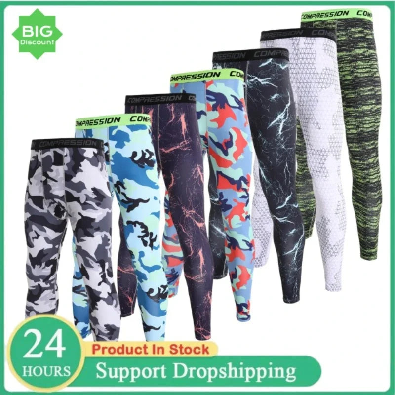 Men Camouflage Compression  Sports Leggings