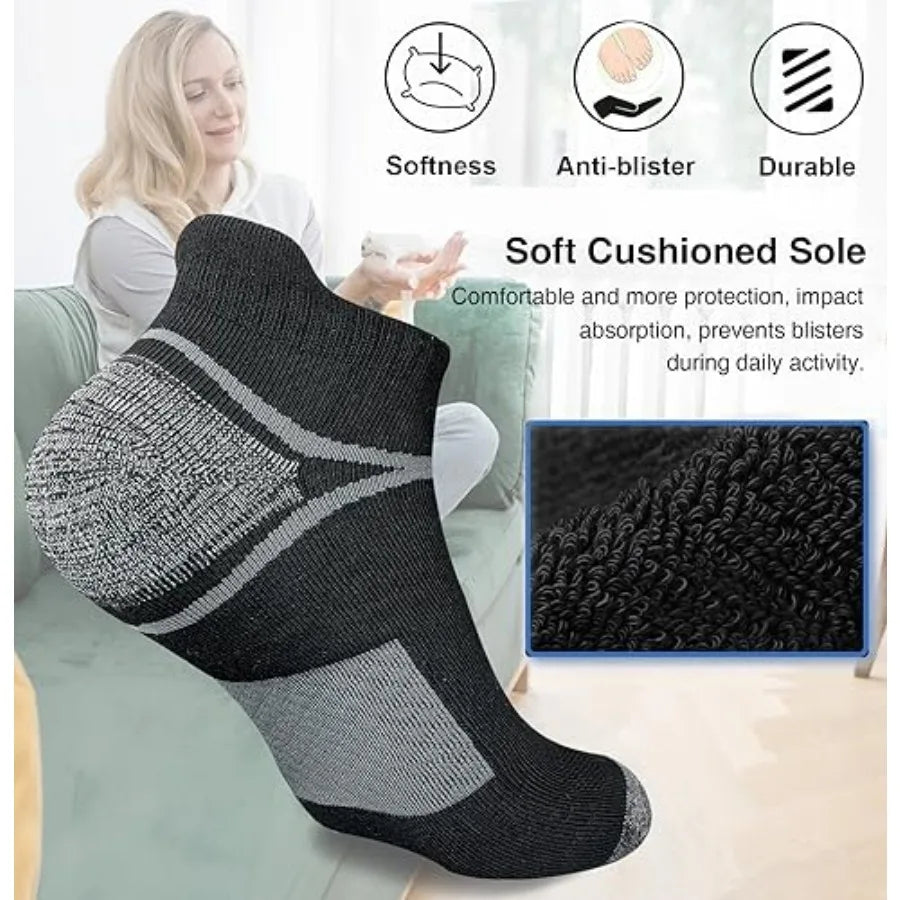 Men's Ankle Athletic Cushioned Anti-Blister Socks